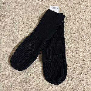 Lululemon Women's Ribbed Merino Wool-Blend Knit Mittens Black XS/S $54 NWT